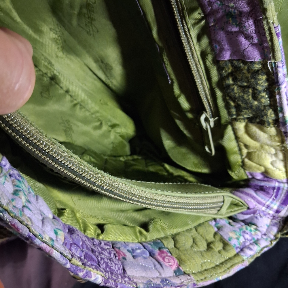 Donna Sharp Patchwork Quilted Baby Bag - Green An… - image 4